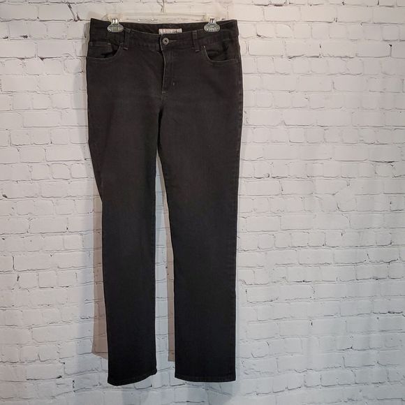 Chico's Denim - Chico's platinum black straight leg jeans